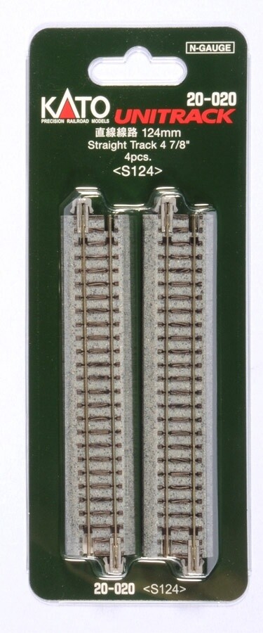 Kato N 20-020 Straight Track 4 7/8&quot; (124mm) 4pcs