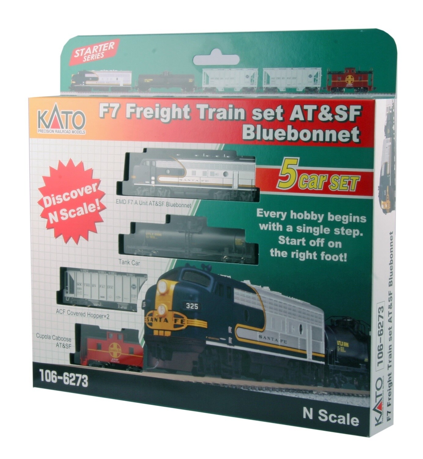 Kato N 106-6273 Bluebonnet F7 Train Set w/DCC