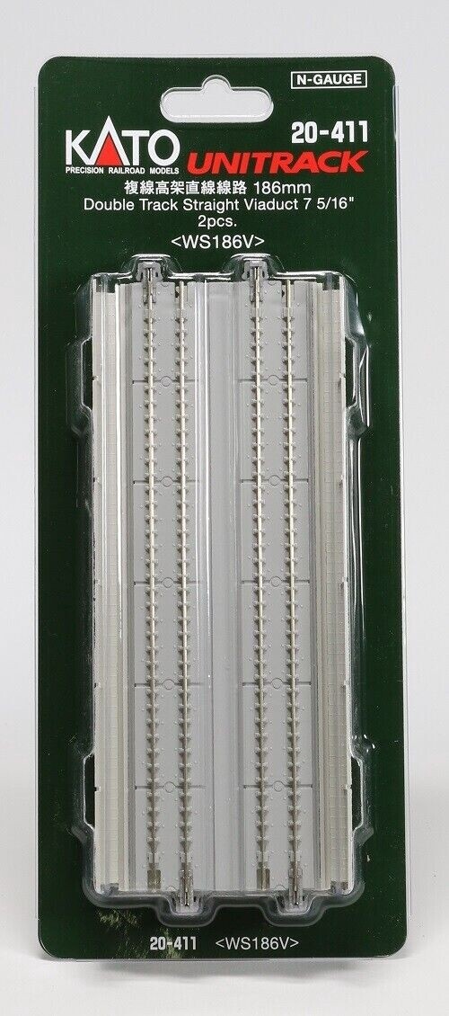 Kato N 20-411 Double Track Straight Viaduct 7 5/16