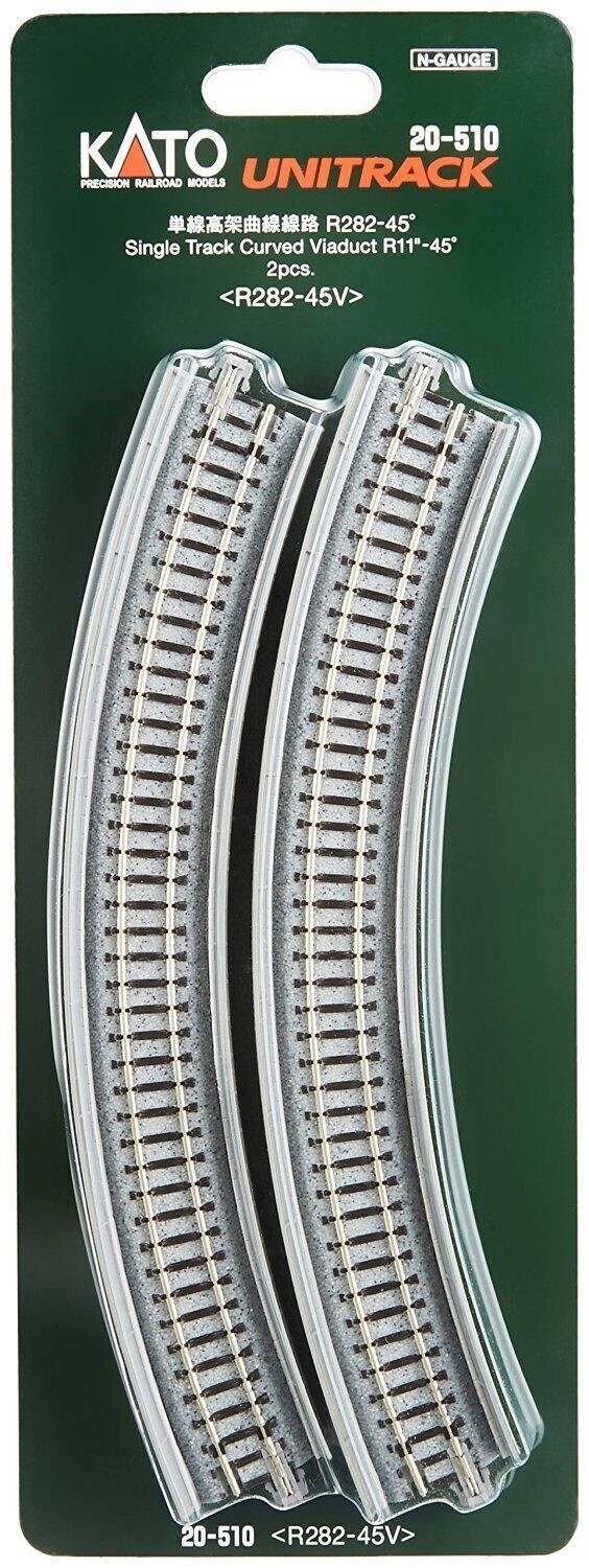 Kato N 20-510 Single Track Curved Viaduct R11&quot; - 45 Degree