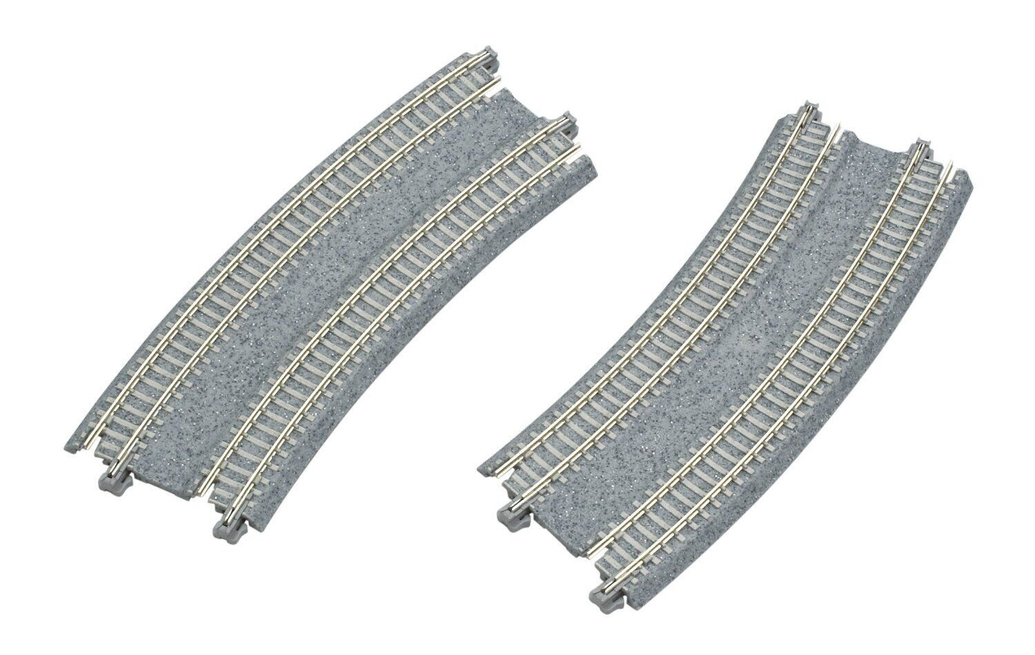 Kato N 20-182 Concrete Tie Double Track Superelevated Easement Curve Left, Right 414/381mm (19&quot;/15&quot;) 45 Degree