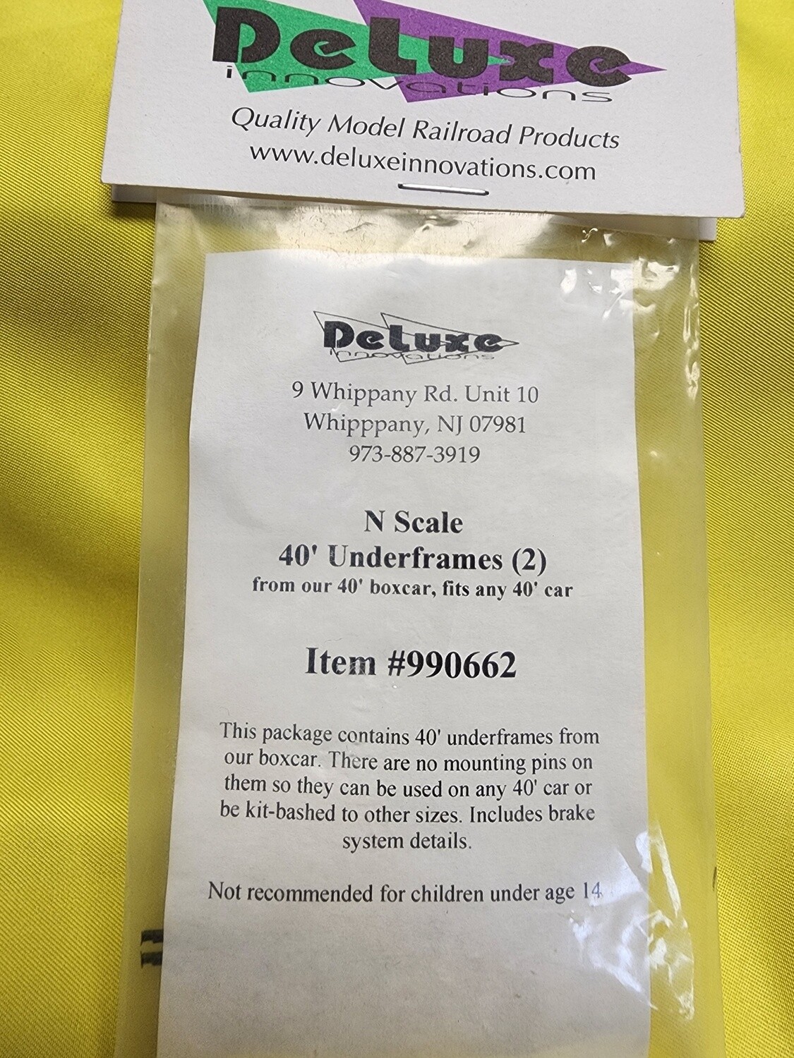 Deluxe N 990662 40&#39; Underframes 2-Pack