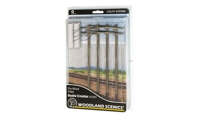 Woodland Scenics O US2281 Double Crossbar Pre-Wired Poles