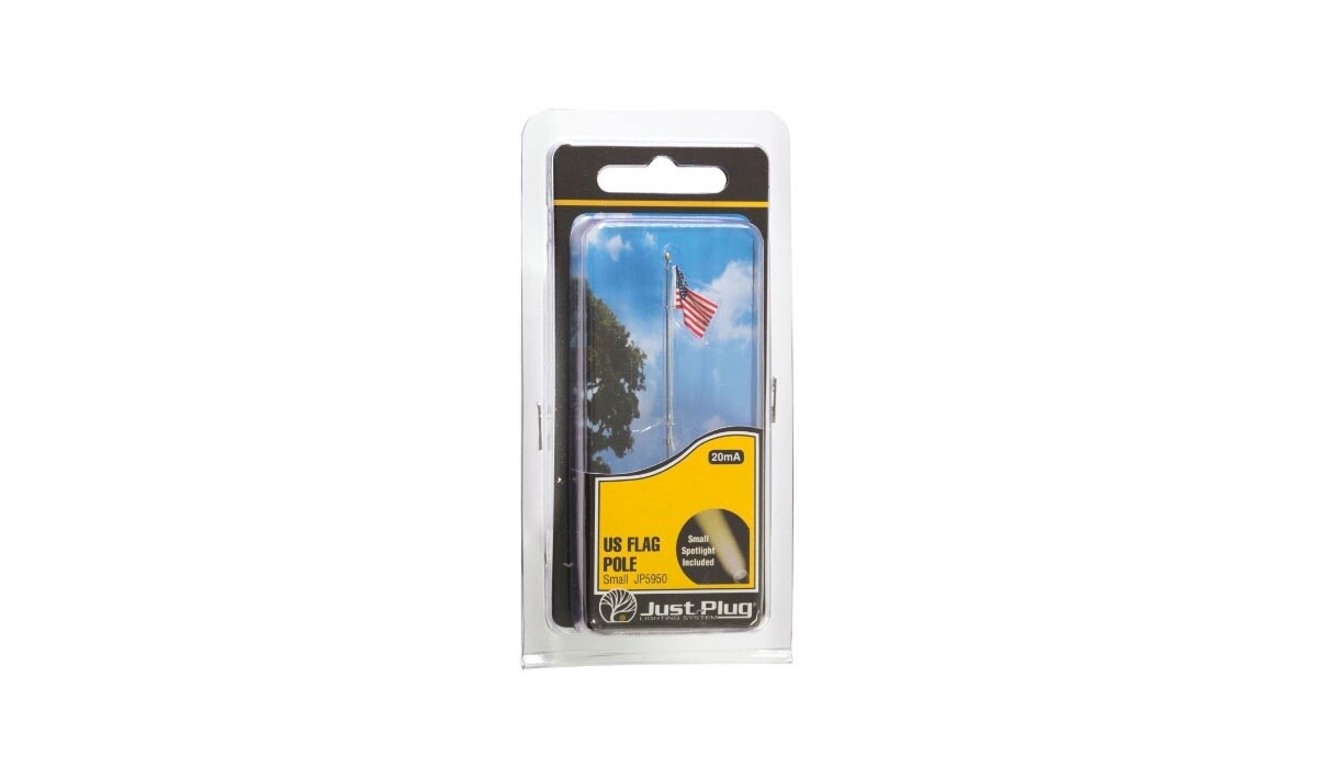 Woodland Scenics JP5950 Small US Flag &amp; Pole Lighted
