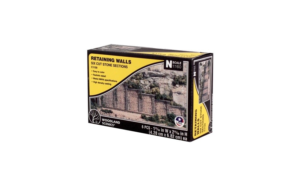 Woodland Scenics N C1159 Cut Stone Retaining Wall