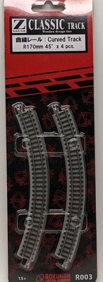 Rokuhan R003 Z Classic Curved Track R170mm 45 Degree x 4 Pieces