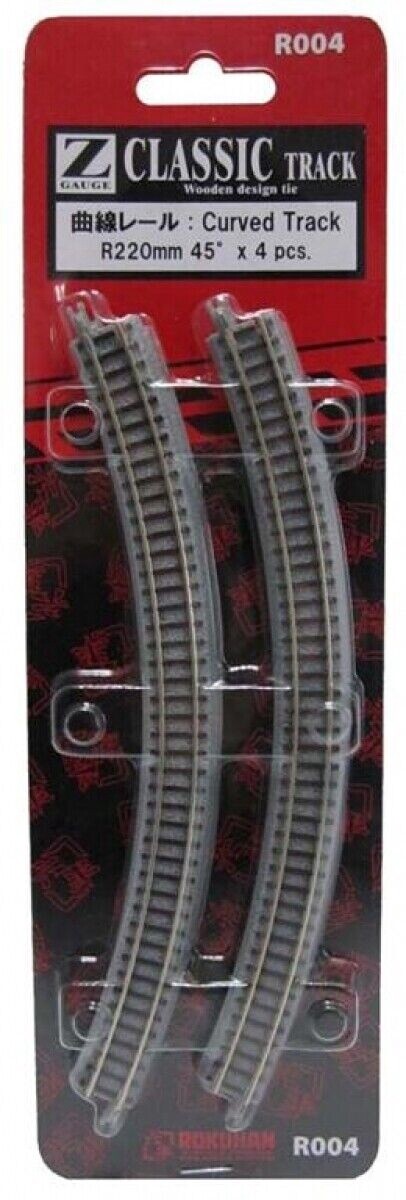 Rokuhan Classic Curved Track R220mm 45 Degree x 4 Pieces