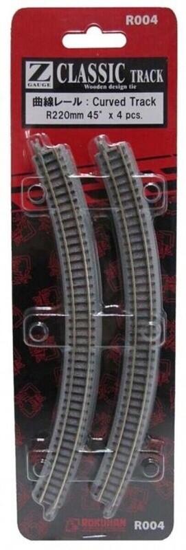 Rokuhan R004 Classic Curved Track R220mm 45 Degree x 4 Pieces