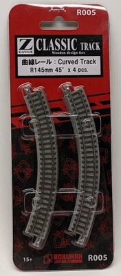 Rokuhan R005 Z Classic Curved Track R145mm 45 Degree x 4 Pieces