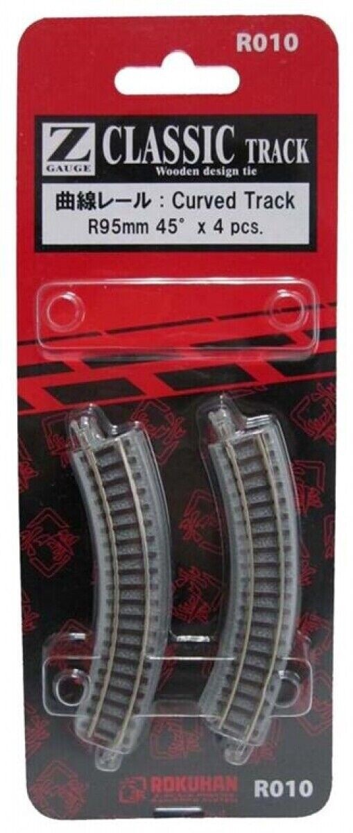 Rokuhan R010 Z Classic Curved Track R95mm 45 Degree x 4 Pieces