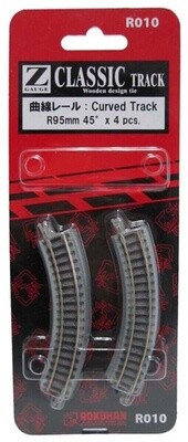 Rokuhan R010 Z Classic Curved Track R95mm 45 Degree x 4 Pieces