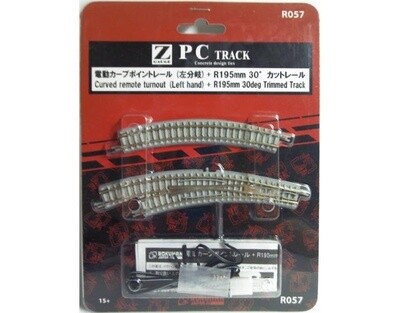 Rokuhan R057 PC Curved Remote Turnout (Left Hand)