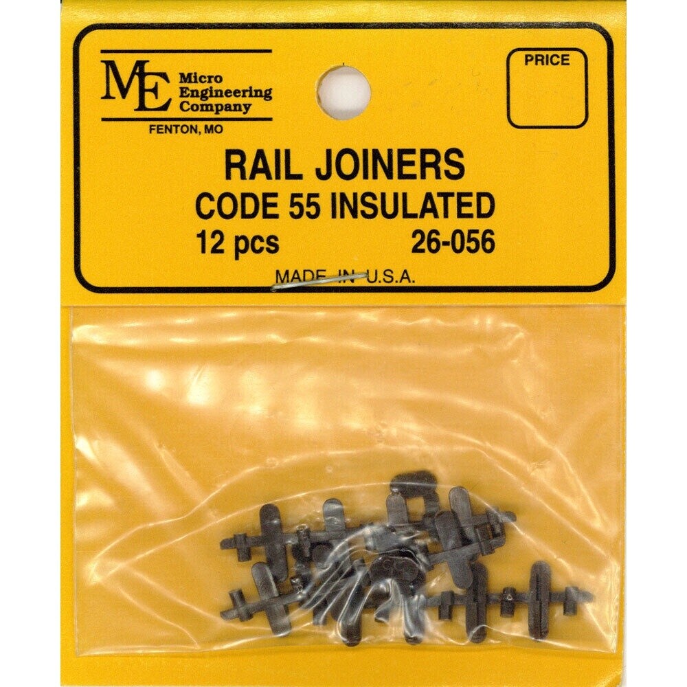 Micro Engineering 26-056 Insulated Code 55 Rail Joiners 12-Pack