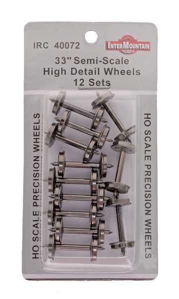 IRC 40072 HO 33" Semi-Scale High Detail Wheels 12-Pack