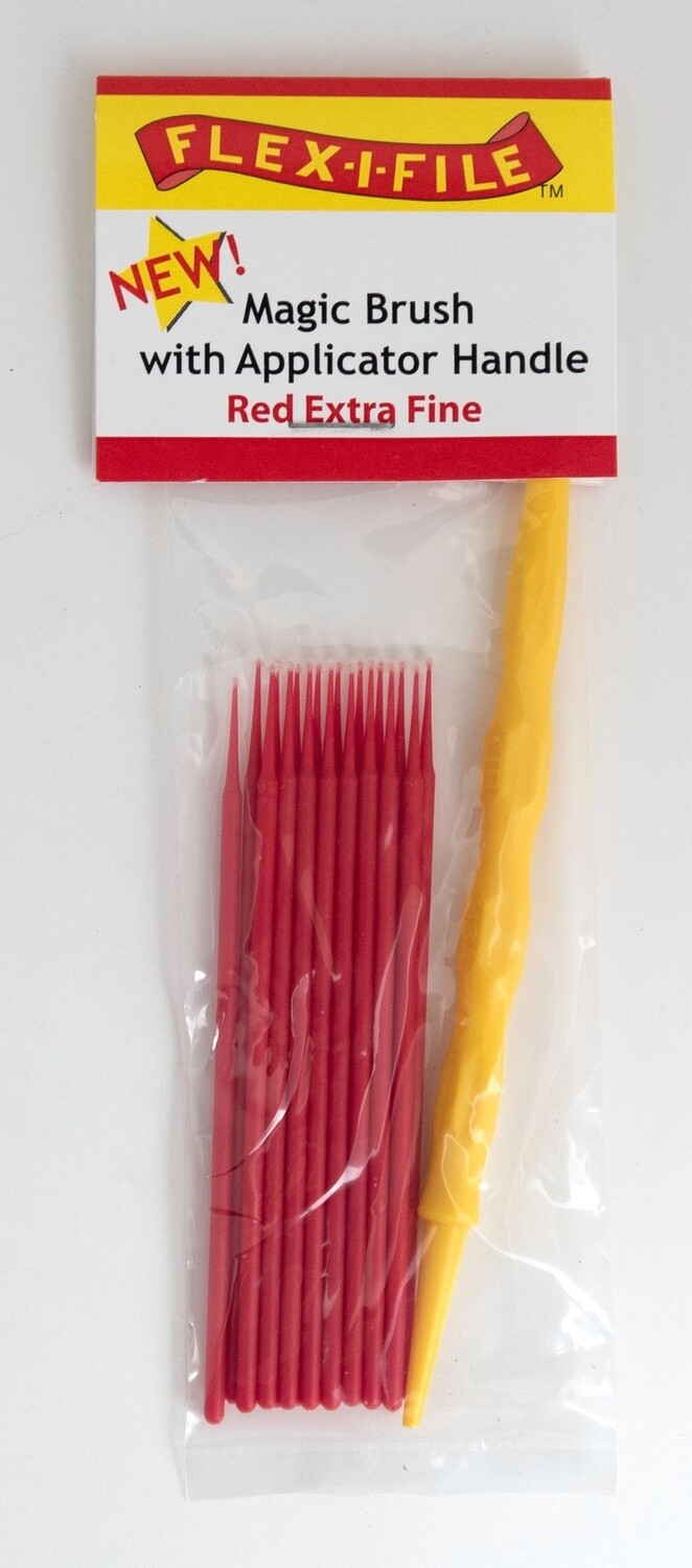 Flex-I-File M929007 Magic Brush with Applicator Handle (18 Red Extra Fine)
