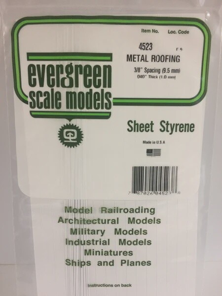 Evergreen 4523 Metal Roofing .040" Thick 3/8" Spacing