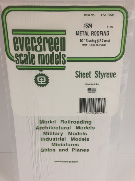 Evergreen 4524 Metal Roofing .040" Thick 1/2" Spacing