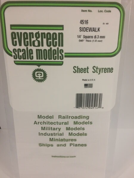 Evergreen 4516 Sidewalk 1/4&quot; Squares