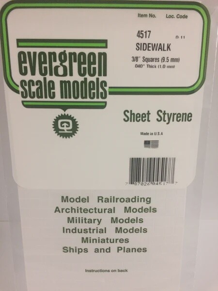 Evergreen 4517 Sidewalk 3/8&quot; Squares