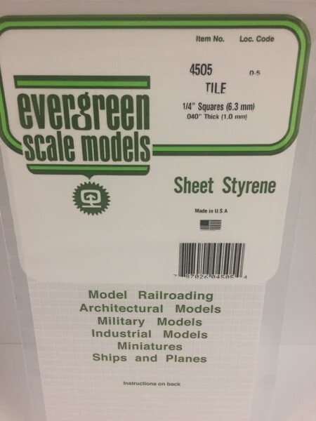 Evergreen 4505 1/4&quot; Squares
