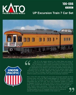 Kato N 106-086 UP Excursion Train 7 Car Set