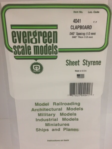 Evergreen 4041 Clapboard Siding .040&quot; Spacing