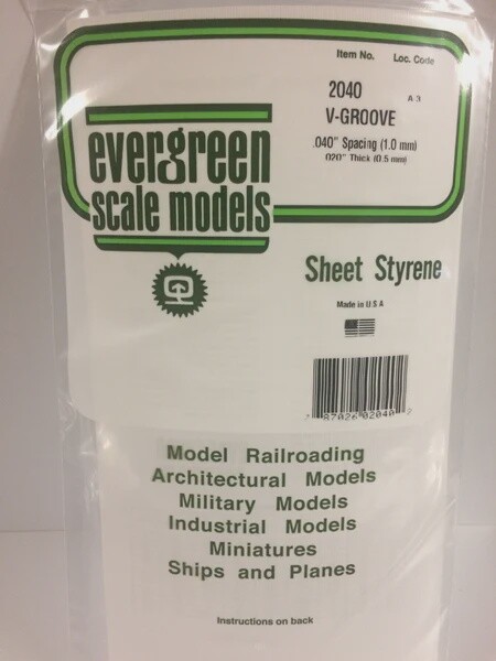 Evergreen 2040 V-Groove Siding .040" Spacing