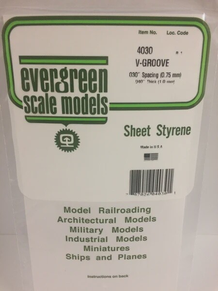Evergreen 4030 V-Groove Siding .030" Spacing