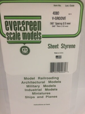 Evergreen 4080 V-Groove Siding .080&quot; Spacing