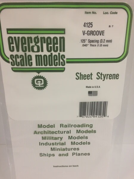 Evergreen 4125 V-Groove Siding .125" Spacing