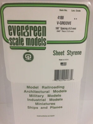 Evergreen 4188 V-Groove Siding .188&quot; Spacing