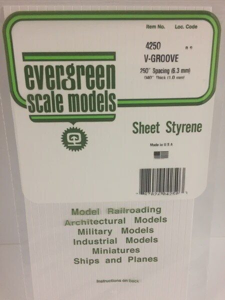 Evergreen 4250 V-Groove Siding .250" Spacing
