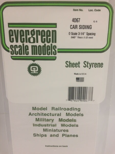 Evergreen 4067 O Car Siding 3 1/4&quot; Spacing
