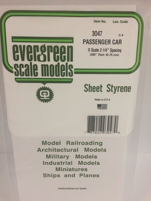 Evergreen 3047 O Passenger Car Siding 2 1/4&quot; Spacing