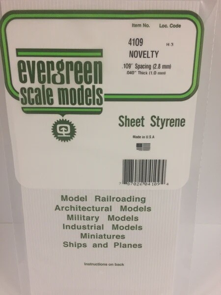 Evergreen 4109 Novelty .109" Spacing