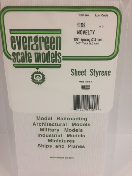 Evergreen 4109 Novelty .109&quot; Spacing