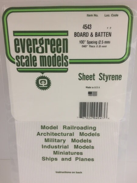 Evergreen 4543 Board &amp; Batten .100&quot; Spacing