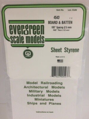 Evergreen 4543 Board &amp; Batten .100&quot; Spacing
