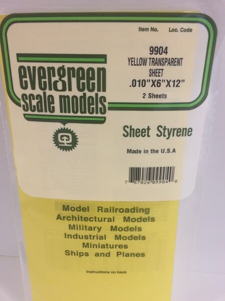 Evergreen 9904 Yellow Transparent Sheet
