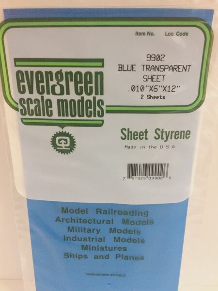Evergreen 9902 Blue Transparent Sheet