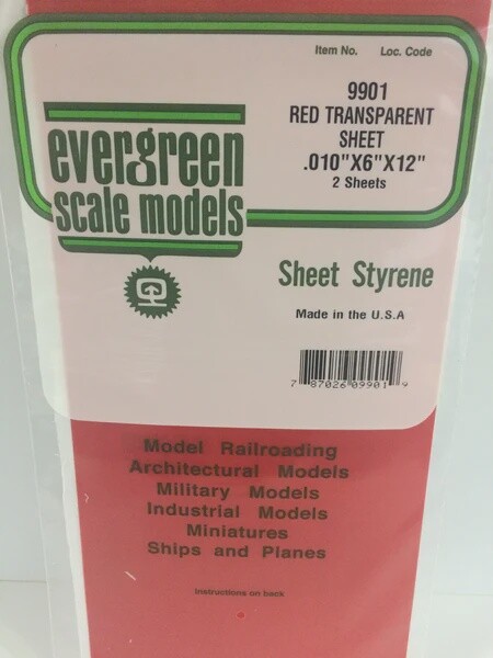 Evergreen 9901 Red Transparent Sheet