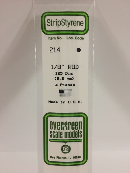 Evergreen 214 1/8&quot; Rod 4-Pack