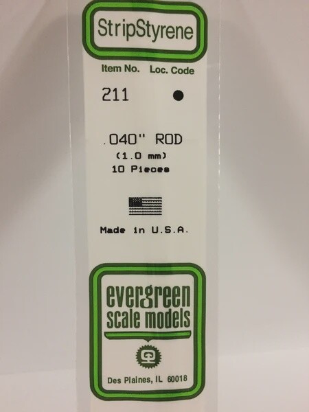 Evergreen 211 .040" Rod