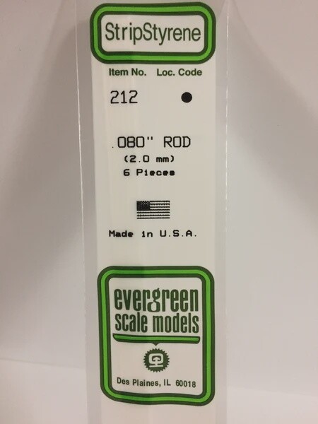 Evergreen 212 .080" Rod 6-Pack