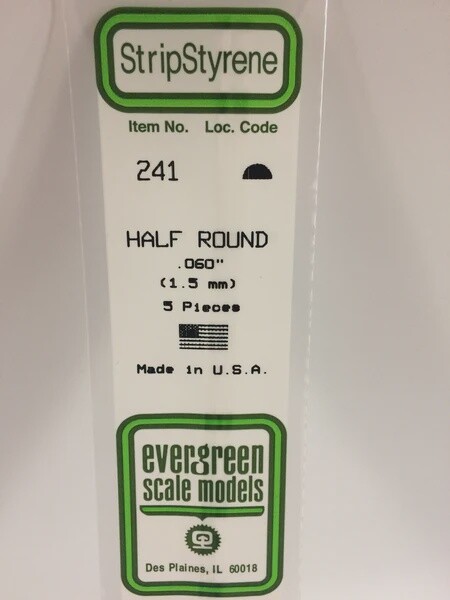 Evergreen 241 .060" Half Round