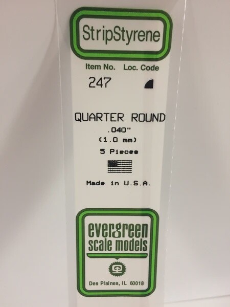 Evergreen 247 .040" Quarter Round 5-Pack