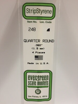Evergreen 248 .060&quot; Quarter Round 4-Pack