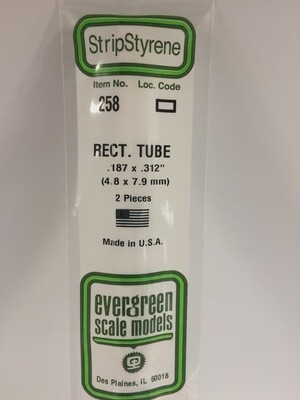 Evergreen 258 .187 x .312&quot; Rectangle Tubing