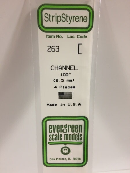 Evergreen 263 .100&quot; Channel 4-Pack