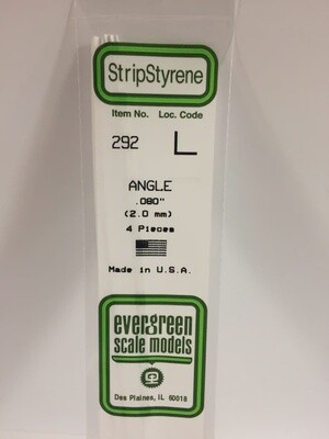 Evergreen 292 .080" Angle 4-Pack